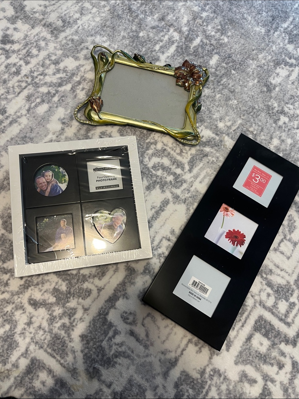 Special Moments Gold Floral and Multi-Opening Picture Frame Set